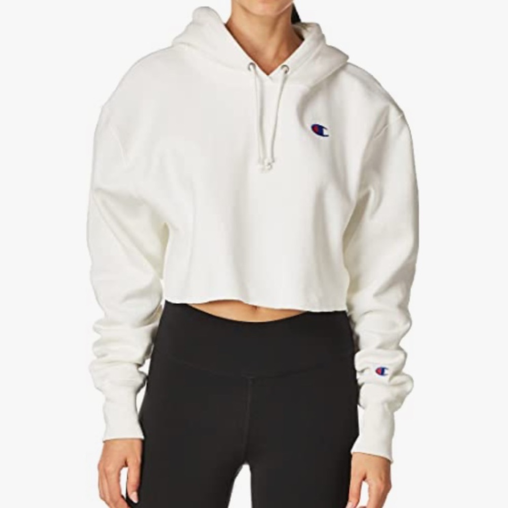 Champion Women's Cropped Pullover Hoodie Cropped Hooded Sweatshirt in Medium